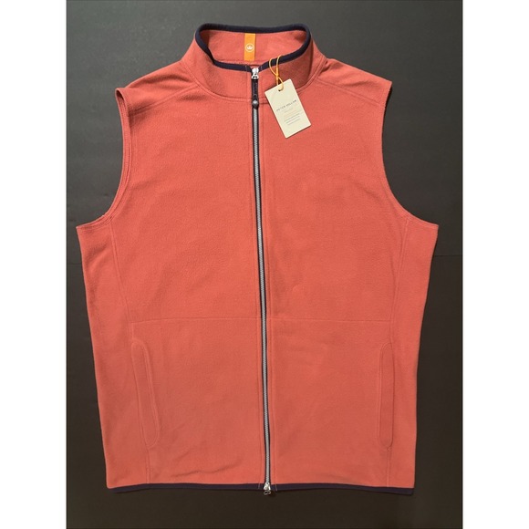 Peter Millar Crown Sports Women's Fleece Vest Size M Coral‎ Pink Lightweight NWT